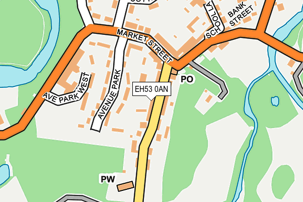 EH53 0AN map - OS OpenMap – Local (Ordnance Survey)