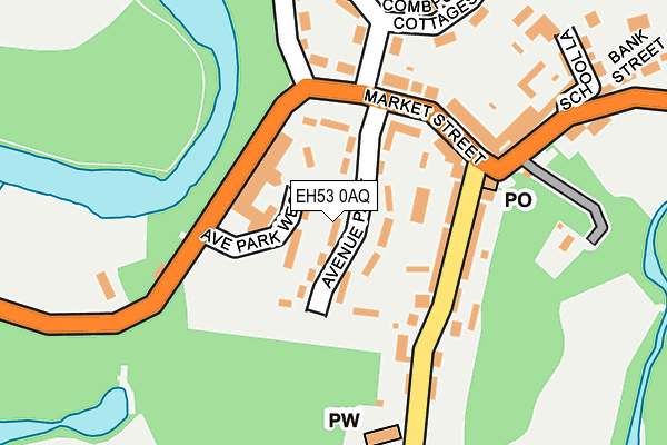 EH53 0AQ map - OS OpenMap – Local (Ordnance Survey)