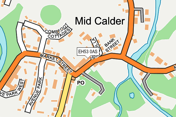 EH53 0AS map - OS OpenMap – Local (Ordnance Survey)