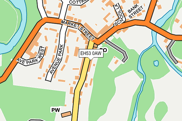 EH53 0AW map - OS OpenMap – Local (Ordnance Survey)