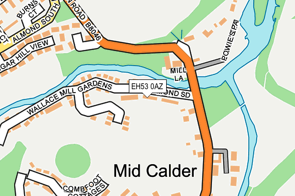 EH53 0AZ map - OS OpenMap – Local (Ordnance Survey)