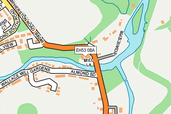 EH53 0BA map - OS OpenMap – Local (Ordnance Survey)