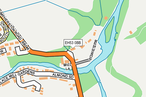 EH53 0BB map - OS OpenMap – Local (Ordnance Survey)