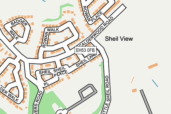 EH53 0FB map - OS OpenMap – Local (Ordnance Survey)