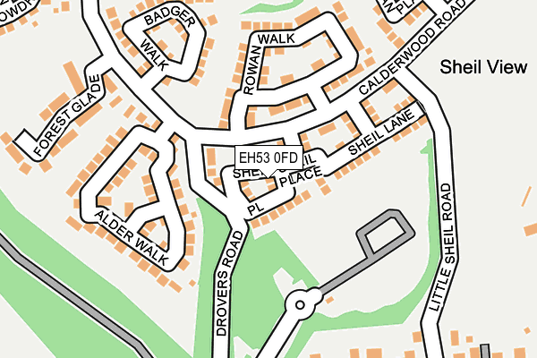 EH53 0FD map - OS OpenMap – Local (Ordnance Survey)