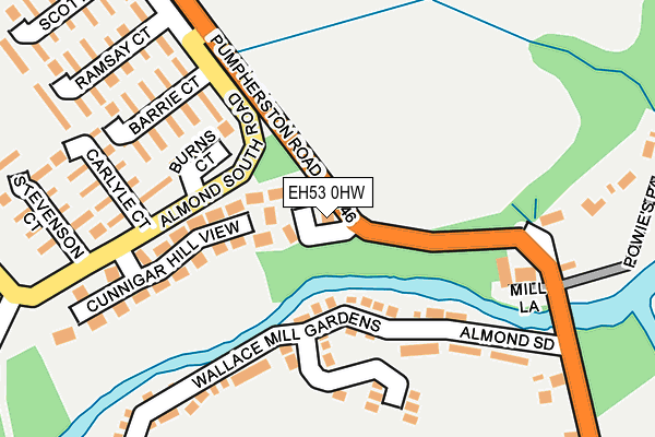 EH53 0HW map - OS OpenMap – Local (Ordnance Survey)