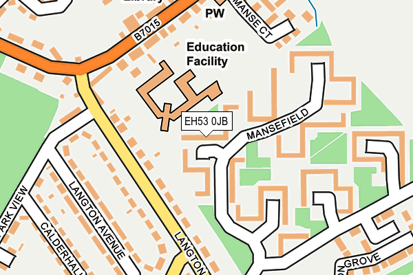 EH53 0JB map - OS OpenMap – Local (Ordnance Survey)