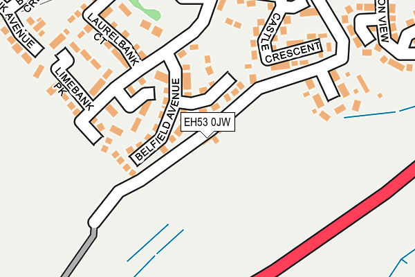 EH53 0JW map - OS OpenMap – Local (Ordnance Survey)