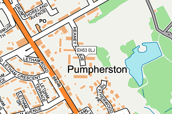 EH53 0LJ map - OS OpenMap – Local (Ordnance Survey)