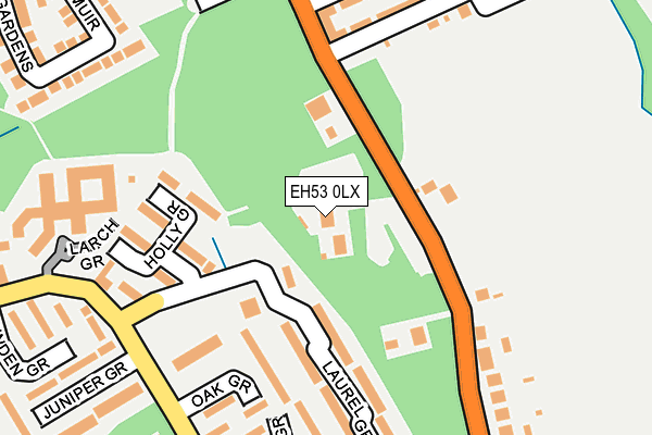 EH53 0LX map - OS OpenMap – Local (Ordnance Survey)