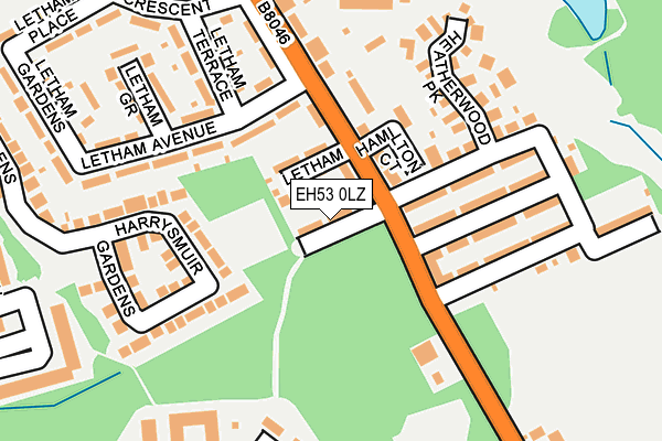 EH53 0LZ map - OS OpenMap – Local (Ordnance Survey)