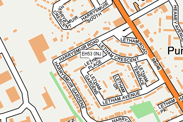 EH53 0NJ map - OS OpenMap – Local (Ordnance Survey)