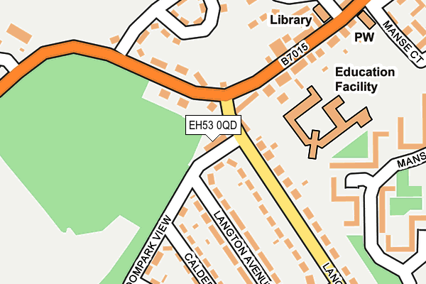 EH53 0QD map - OS OpenMap – Local (Ordnance Survey)