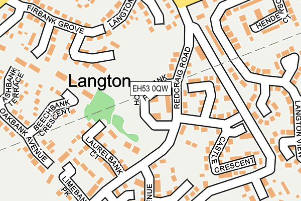 EH53 0QW map - OS OpenMap – Local (Ordnance Survey)