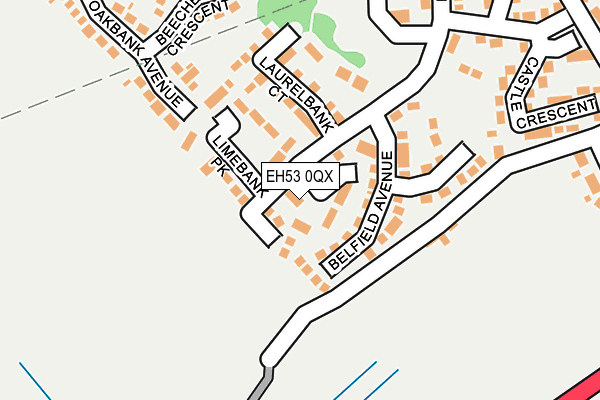 EH53 0QX map - OS OpenMap – Local (Ordnance Survey)