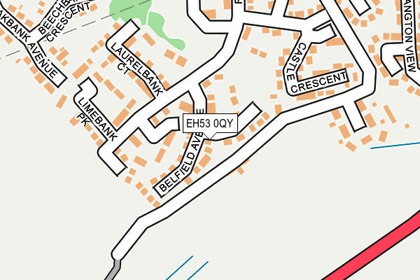 EH53 0QY map - OS OpenMap – Local (Ordnance Survey)