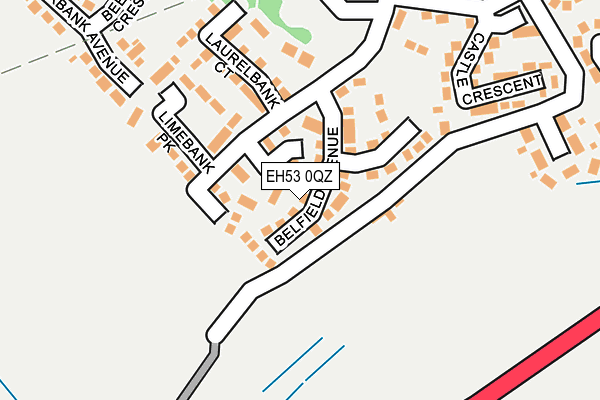 EH53 0QZ map - OS OpenMap – Local (Ordnance Survey)