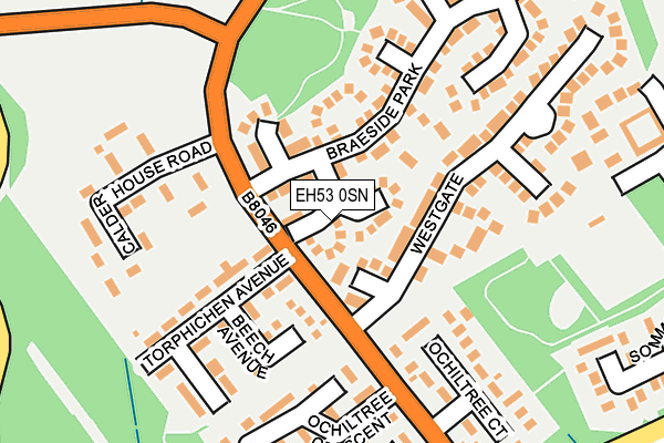 EH53 0SN map - OS OpenMap – Local (Ordnance Survey)