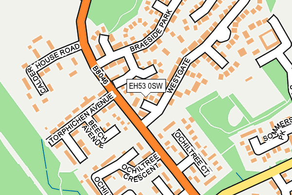 EH53 0SW map - OS OpenMap – Local (Ordnance Survey)