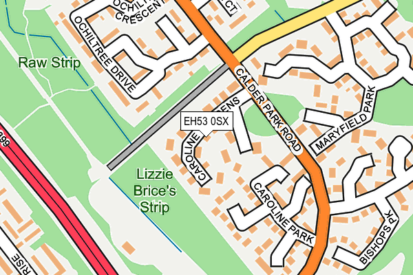 EH53 0SX map - OS OpenMap – Local (Ordnance Survey)