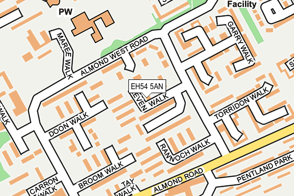 EH54 5AN map - OS OpenMap – Local (Ordnance Survey)