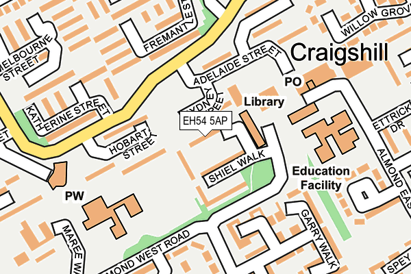 EH54 5AP map - OS OpenMap – Local (Ordnance Survey)