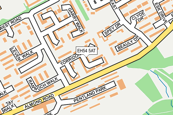 EH54 5AT map - OS OpenMap – Local (Ordnance Survey)