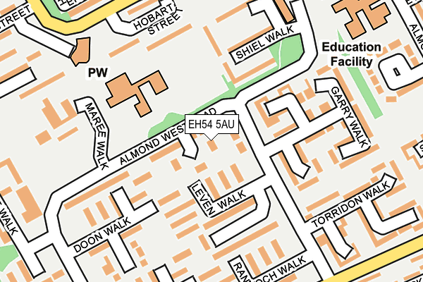 EH54 5AU map - OS OpenMap – Local (Ordnance Survey)