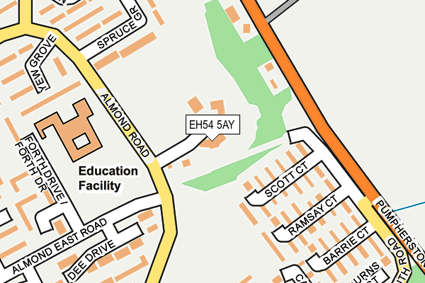 EH54 5AY map - OS OpenMap – Local (Ordnance Survey)