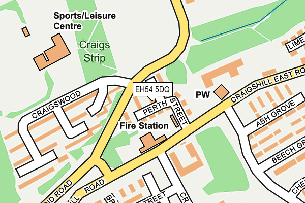 EH54 5DQ map - OS OpenMap – Local (Ordnance Survey)