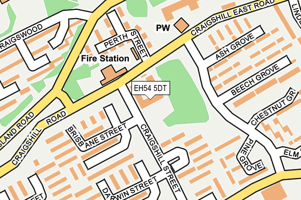 EH54 5DT map - OS OpenMap – Local (Ordnance Survey)