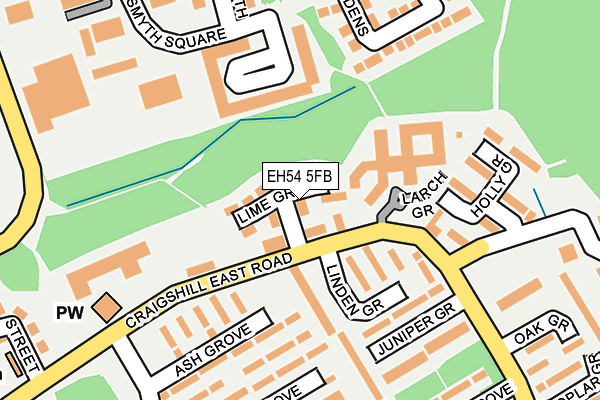 EH54 5FB map - OS OpenMap – Local (Ordnance Survey)