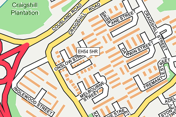 EH54 5HR map - OS OpenMap – Local (Ordnance Survey)