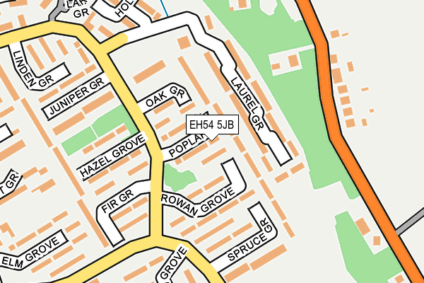 EH54 5JB map - OS OpenMap – Local (Ordnance Survey)