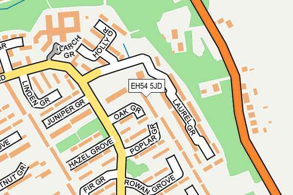 EH54 5JD map - OS OpenMap – Local (Ordnance Survey)