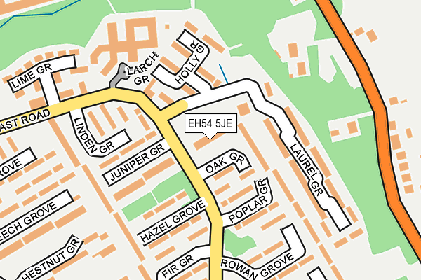 EH54 5JE map - OS OpenMap – Local (Ordnance Survey)