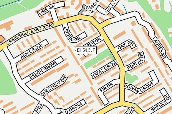 EH54 5JF map - OS OpenMap – Local (Ordnance Survey)