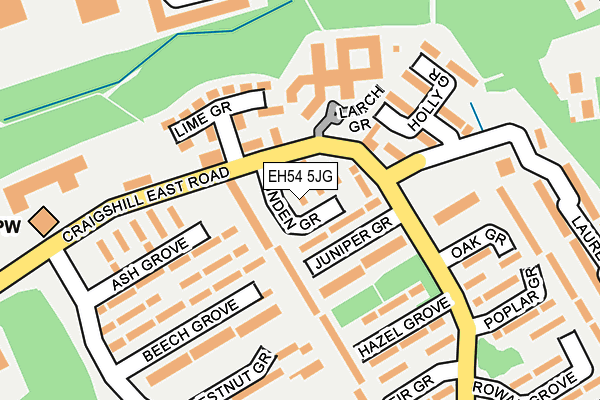 EH54 5JG map - OS OpenMap – Local (Ordnance Survey)