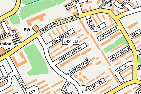 EH54 5JJ map - OS OpenMap – Local (Ordnance Survey)