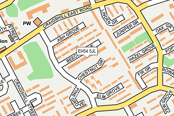 EH54 5JL map - OS OpenMap – Local (Ordnance Survey)