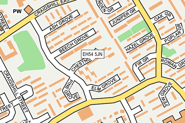 EH54 5JN map - OS OpenMap – Local (Ordnance Survey)