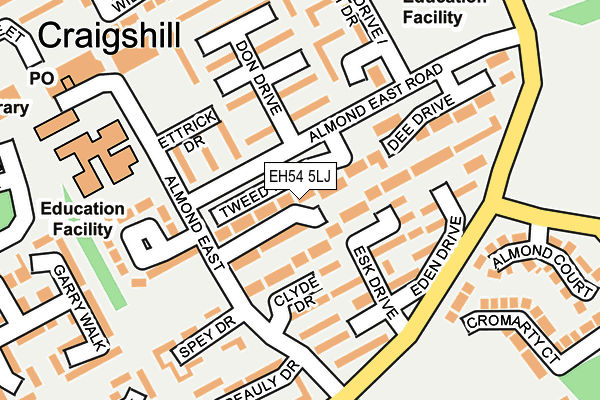 EH54 5LJ map - OS OpenMap – Local (Ordnance Survey)