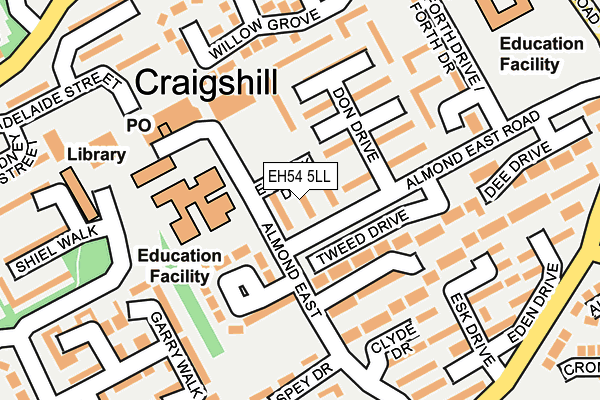 EH54 5LL map - OS OpenMap – Local (Ordnance Survey)