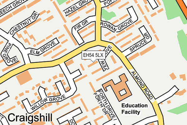 EH54 5LX map - OS OpenMap – Local (Ordnance Survey)