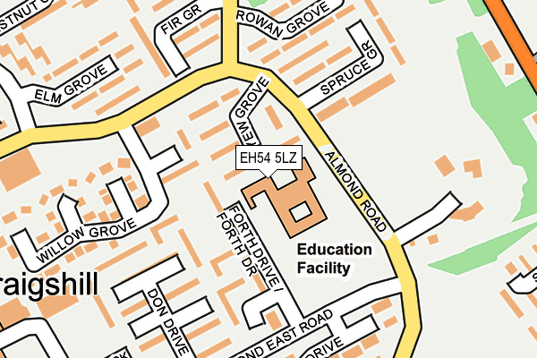 EH54 5LZ map - OS OpenMap – Local (Ordnance Survey)