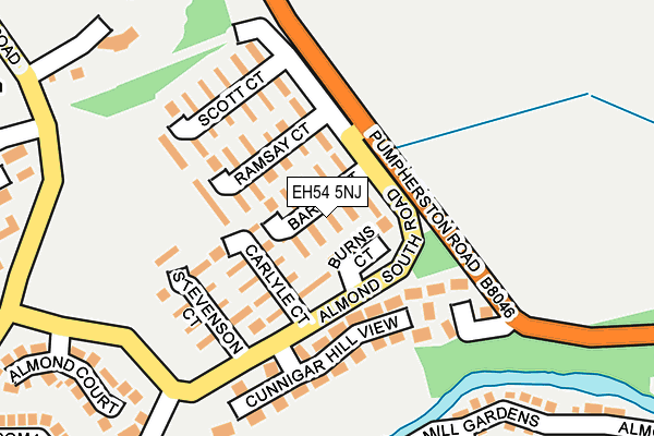 EH54 5NJ map - OS OpenMap – Local (Ordnance Survey)