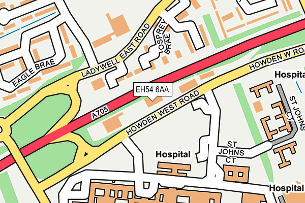 EH54 6AA map - OS OpenMap – Local (Ordnance Survey)