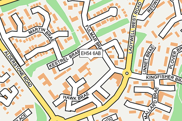 EH54 6AB map - OS OpenMap – Local (Ordnance Survey)