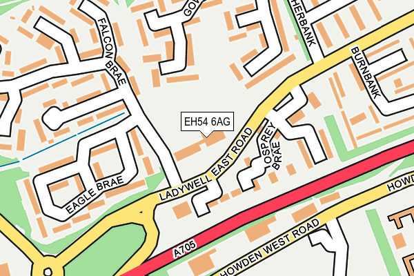 EH54 6AG map - OS OpenMap – Local (Ordnance Survey)