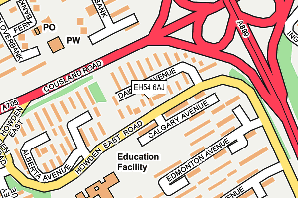 EH54 6AJ map - OS OpenMap – Local (Ordnance Survey)